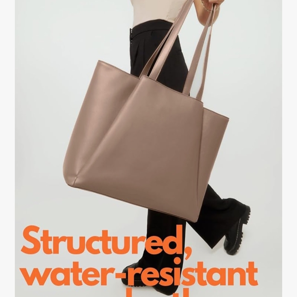 Elegant Tan Tote Bag - Picture 3 of 6